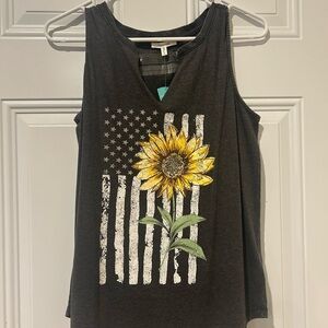 Sunflower and American Flag Tank